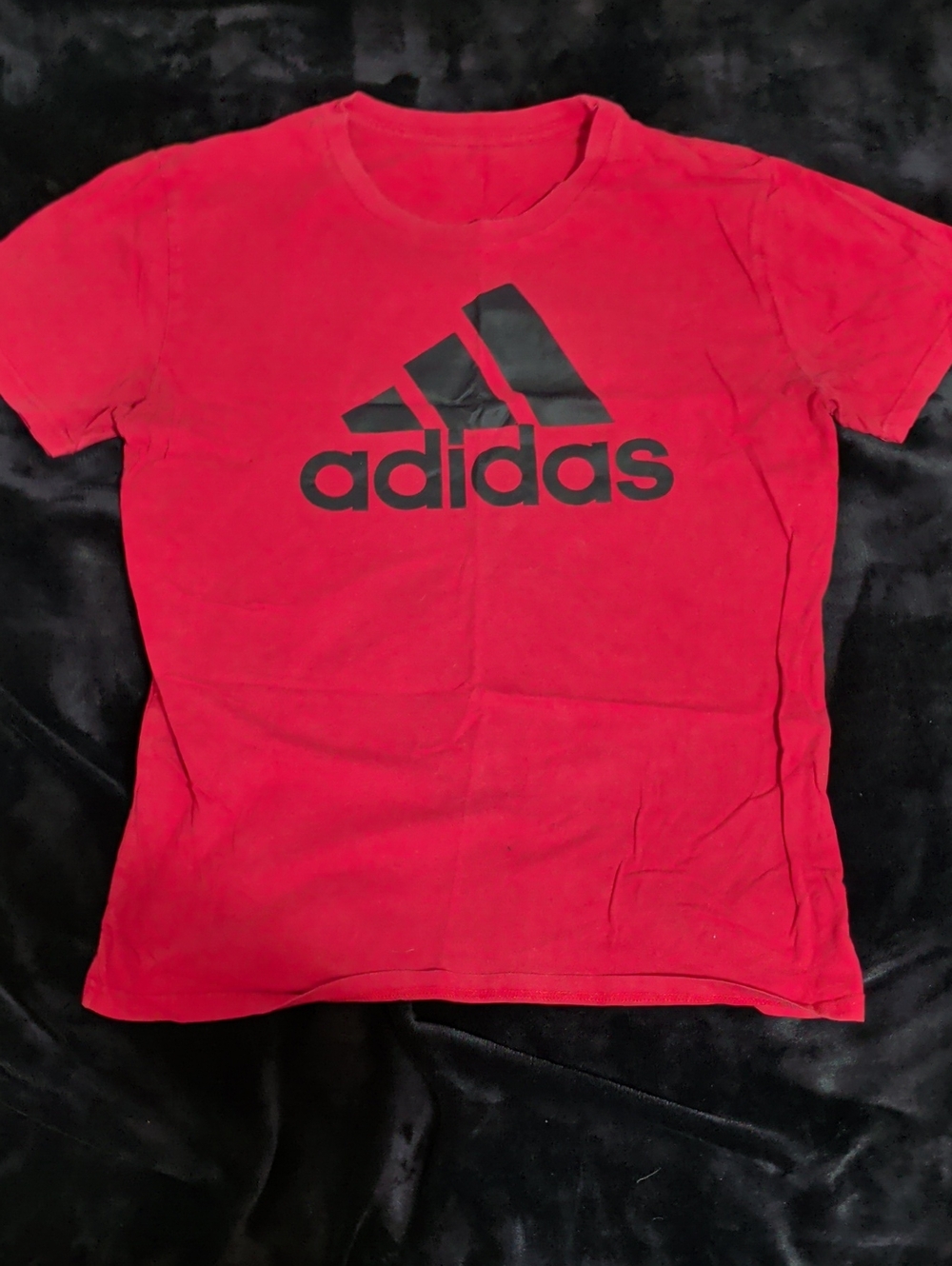 adidas Red Short-Sleeve Logo Tee for Kids